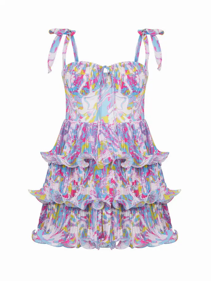 Print Tiered Dress Monique Store