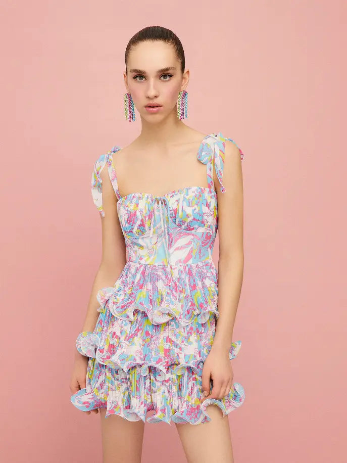 Print Tiered Dress Monique Store