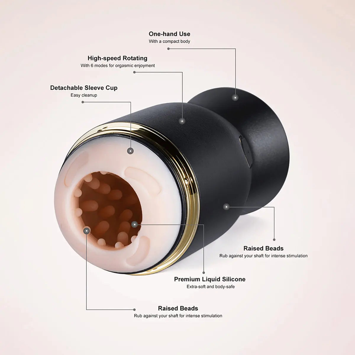 Priti Automatic Rotating Penis Stimulator - Black - GreatEagleInc