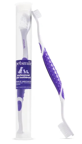 Professional Pet Toothbrush - Patented 45 Degree Dual-Ended Brush Head Petsmile