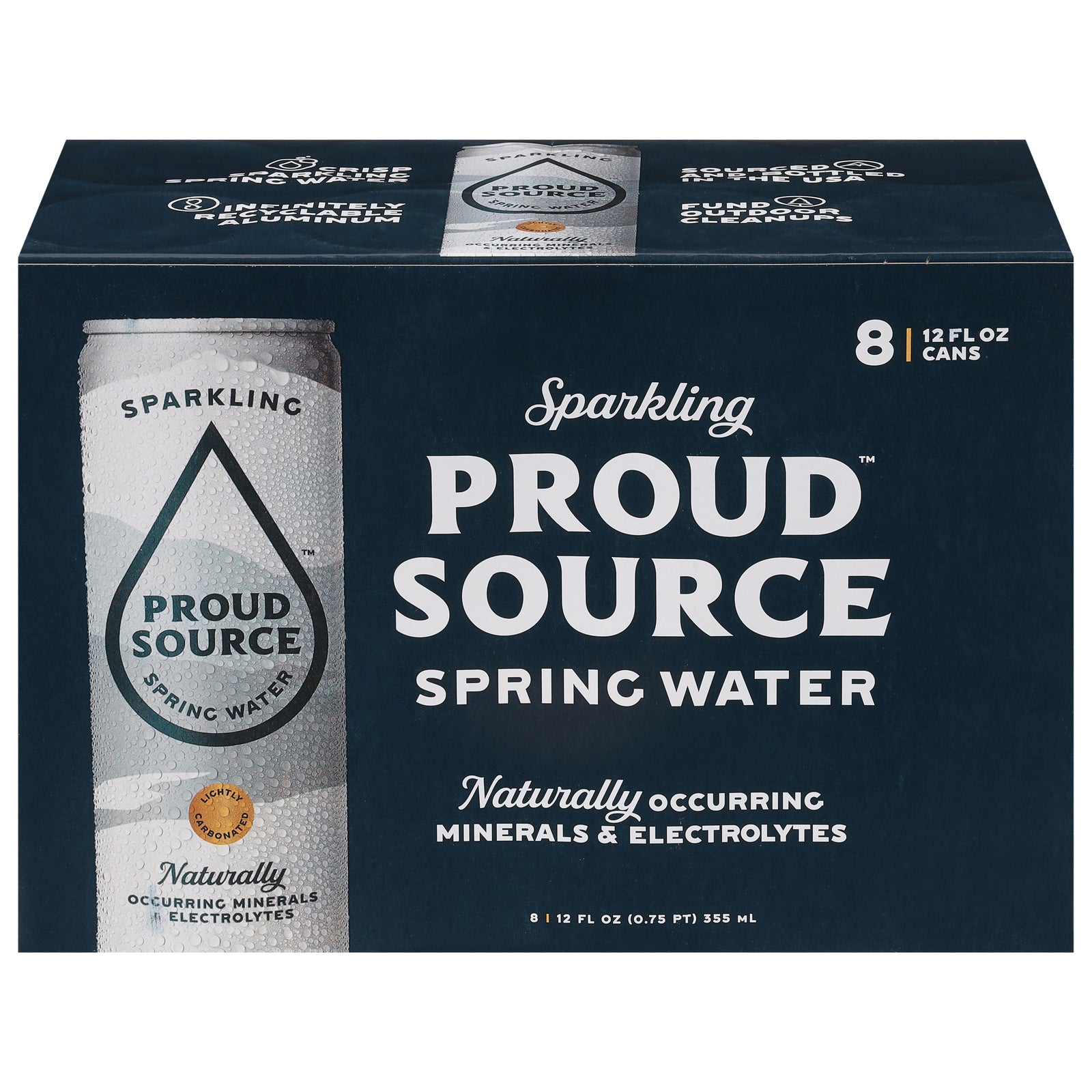 Proud Source - Water Spring Sparkling - Case Of 3-8/12 Fz Proud Source Water