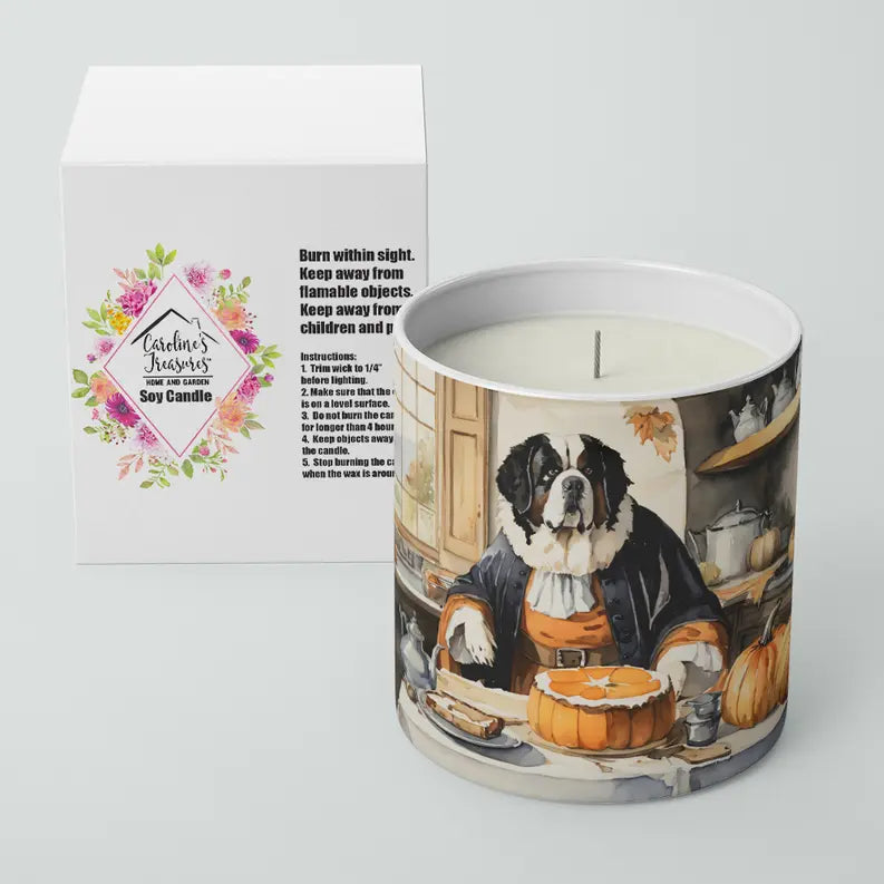 Pug Fall Kitchen Pumpkins Decorative Soy Candle Caroline's Treasures