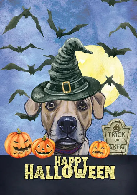 Puggle - Hippie Hound Studio Best of Breed Halloween House and Garden Flag Best of Breed