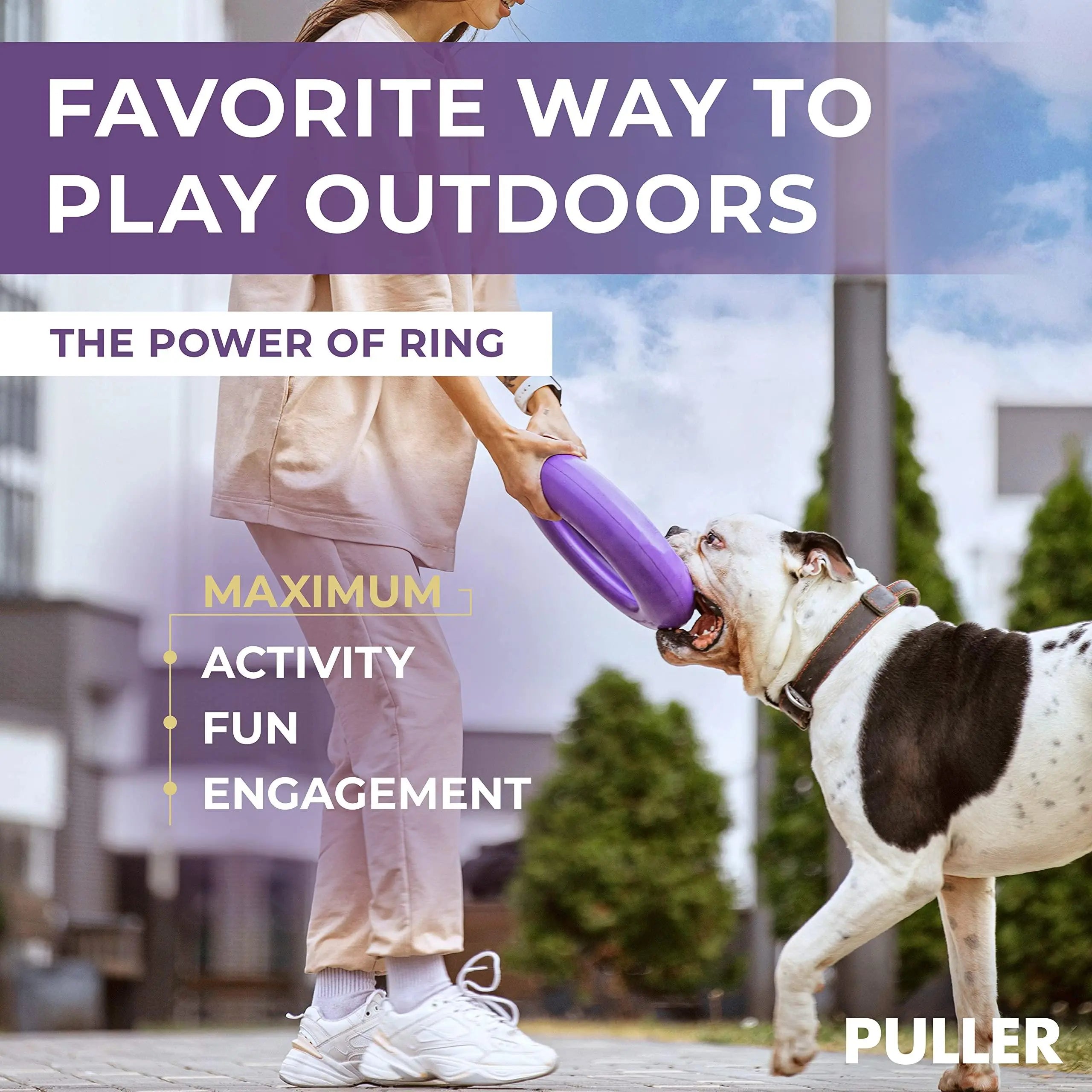 Puller Outdoor Dog Ring Toys   Dog Fetch Toy & Tug of War Dog Toy for Small Medium Large Dogs   Dog Ball & Soft Dog Frisbee Alt   Outside Dog Yard Toys   Big Dog Pull Toy   Best Dog Exercise Equipment Collar
