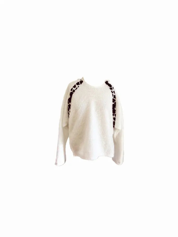 Pullover Hoodie with Leopard Trim Tru Luv