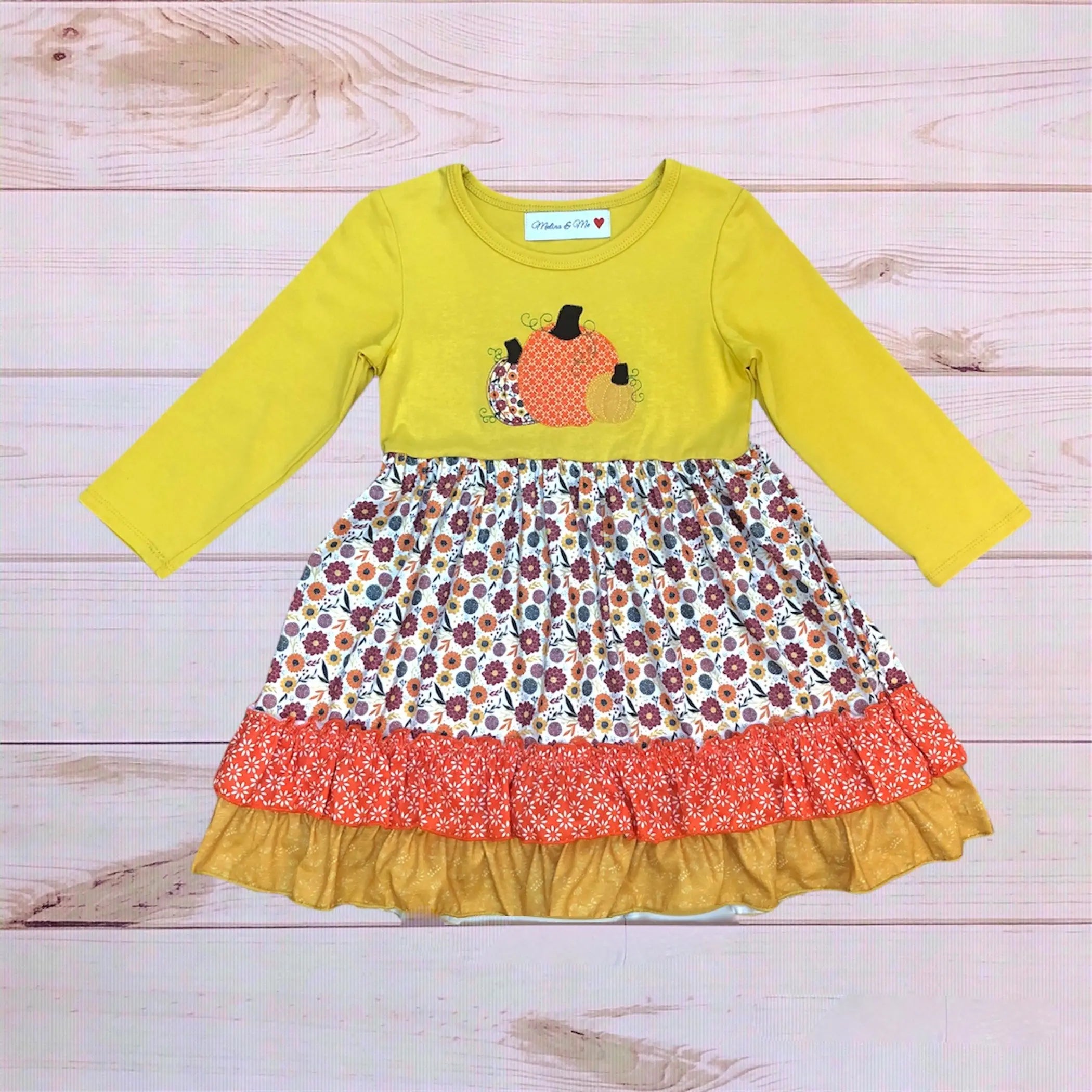 Pumpkin Patch Floral Dress Melina & Me