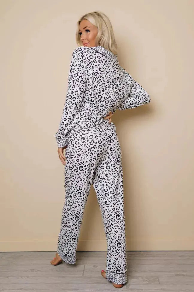 Pure Bliss Leopard Loungewear Set Stay Warm in Style