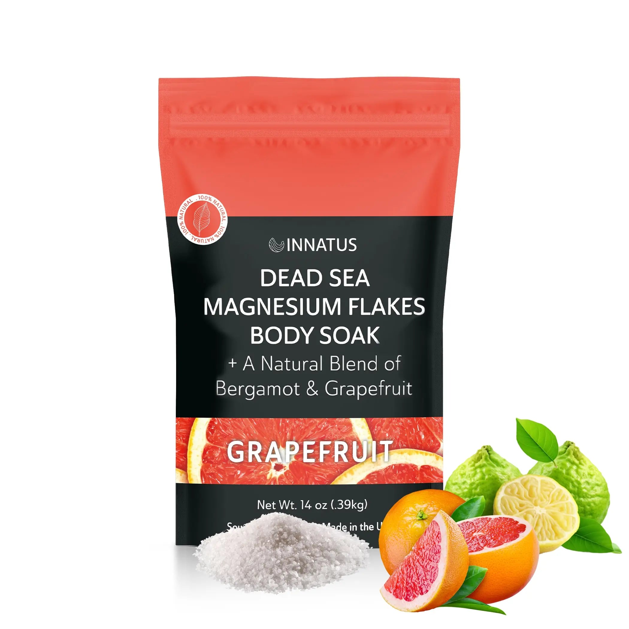 Pure Dead Sea Magnesium Flakes Restful Grapefruit Soak Inattus