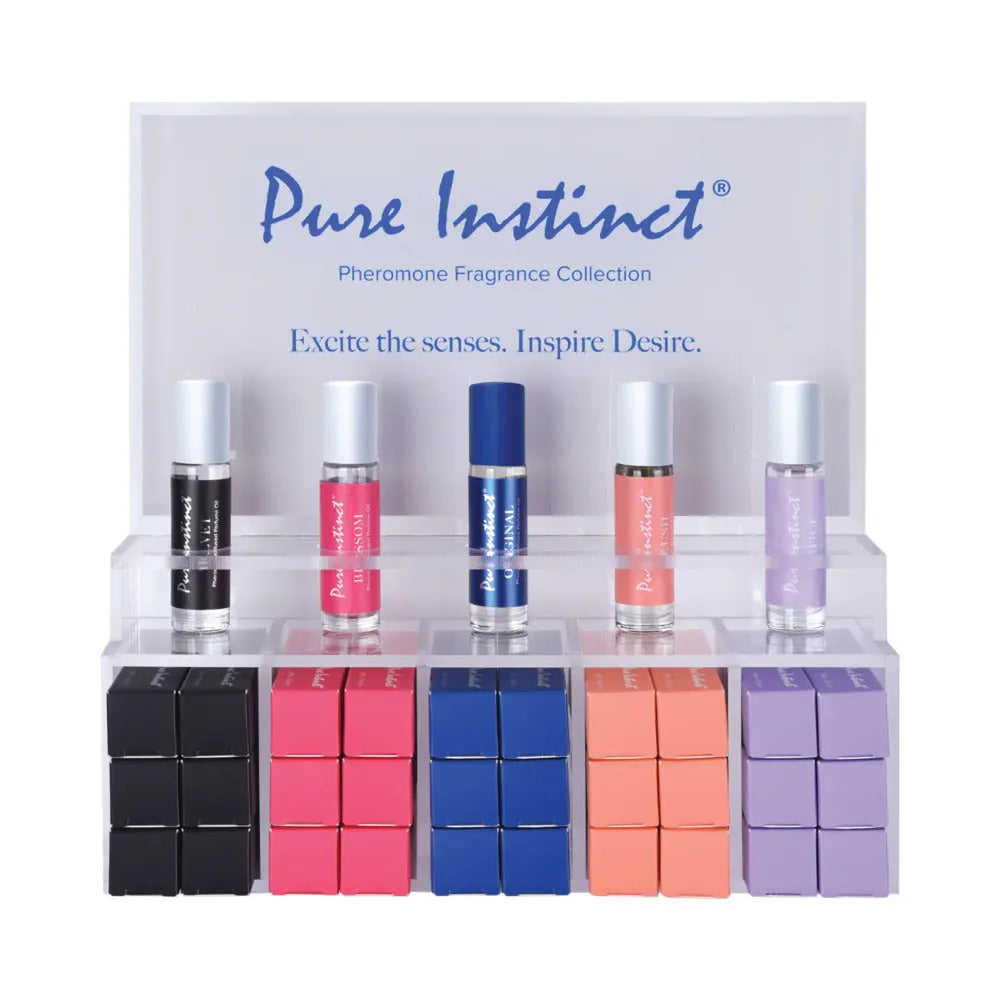 Pure Instinct Pheromone Pefume Oil Roll-On Acrylic Display with Testers & Product - GreatEagleInc