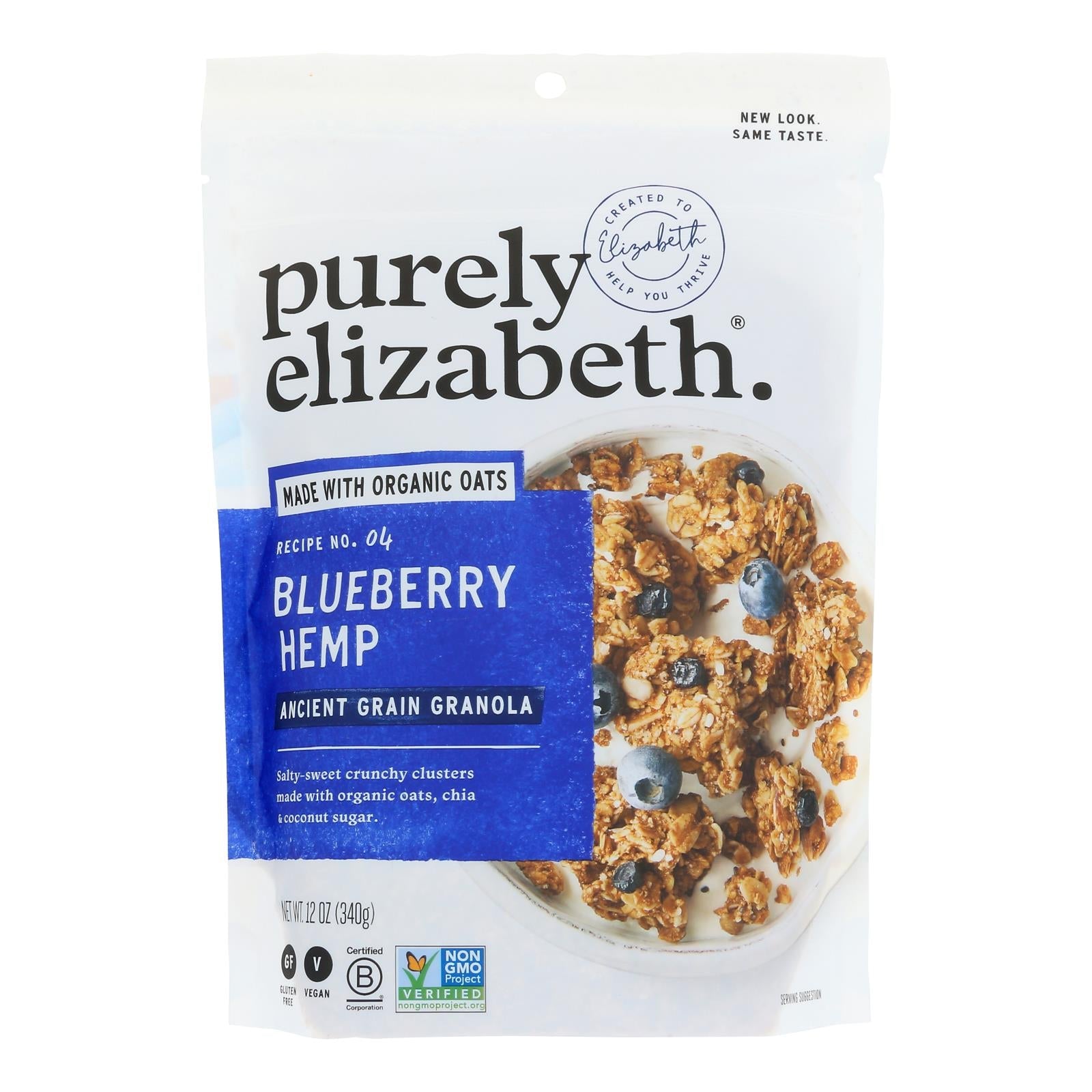 Purely Elizabeth Organic Ancient Grain Granola - Blueberry Hemp - Case Of 6 - 12 Oz. Purely Elizabeth