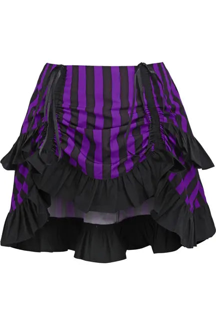 Purple/Black Striped Ruched Bustle Skirt Daisy Corsets