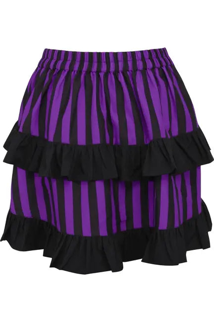 Purple/Black Striped Ruched Bustle Skirt Daisy Corsets