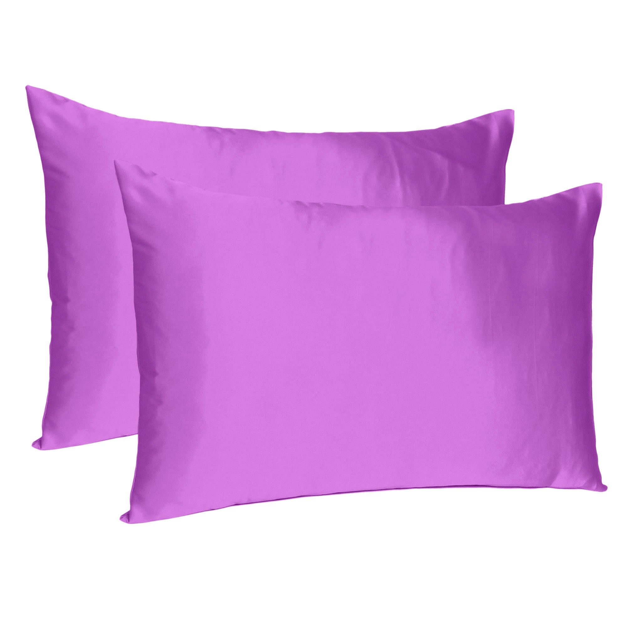 Purple Merlot Dreamy Set Of 2 Silky Satin Standard Pillowcases Homeroots Bed & Bath
