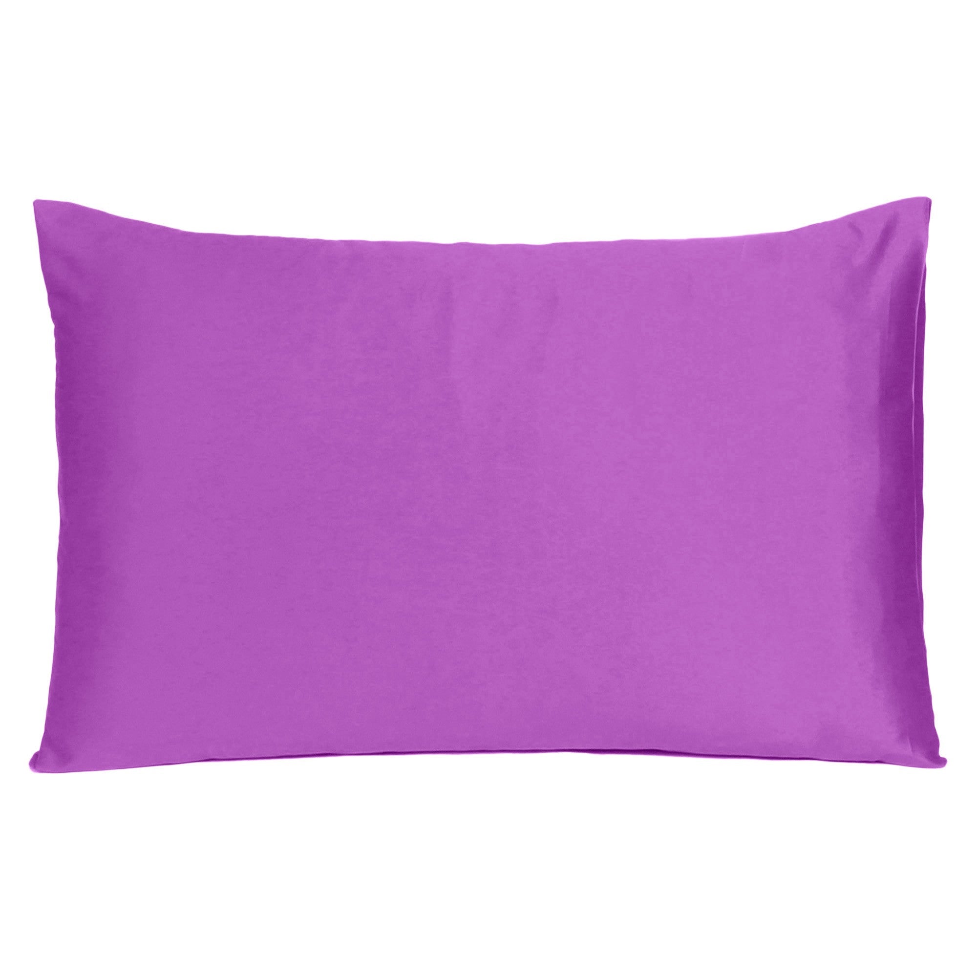 Purple Merlot Dreamy Set Of 2 Silky Satin Standard Pillowcases Homeroots Bed & Bath
