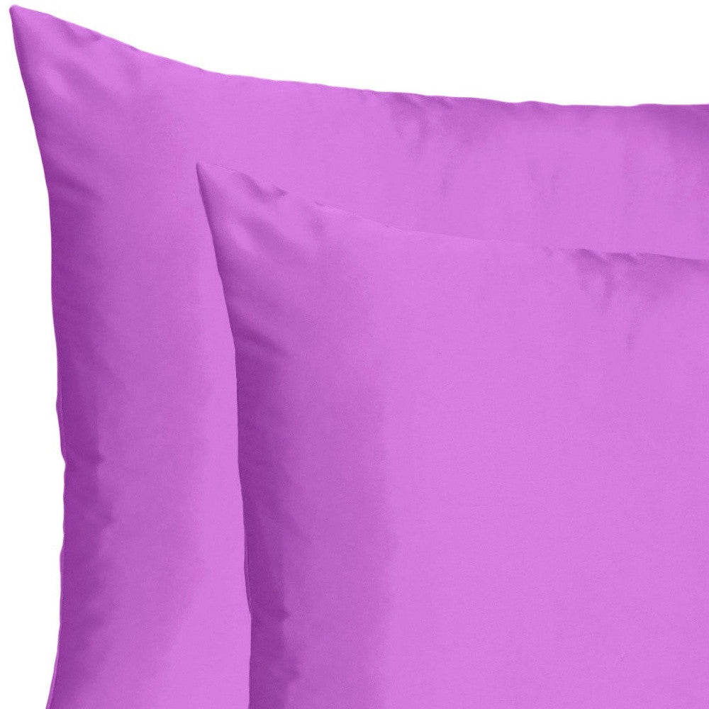 Purple Merlot Dreamy Set Of 2 Silky Satin Standard Pillowcases Homeroots Bed & Bath