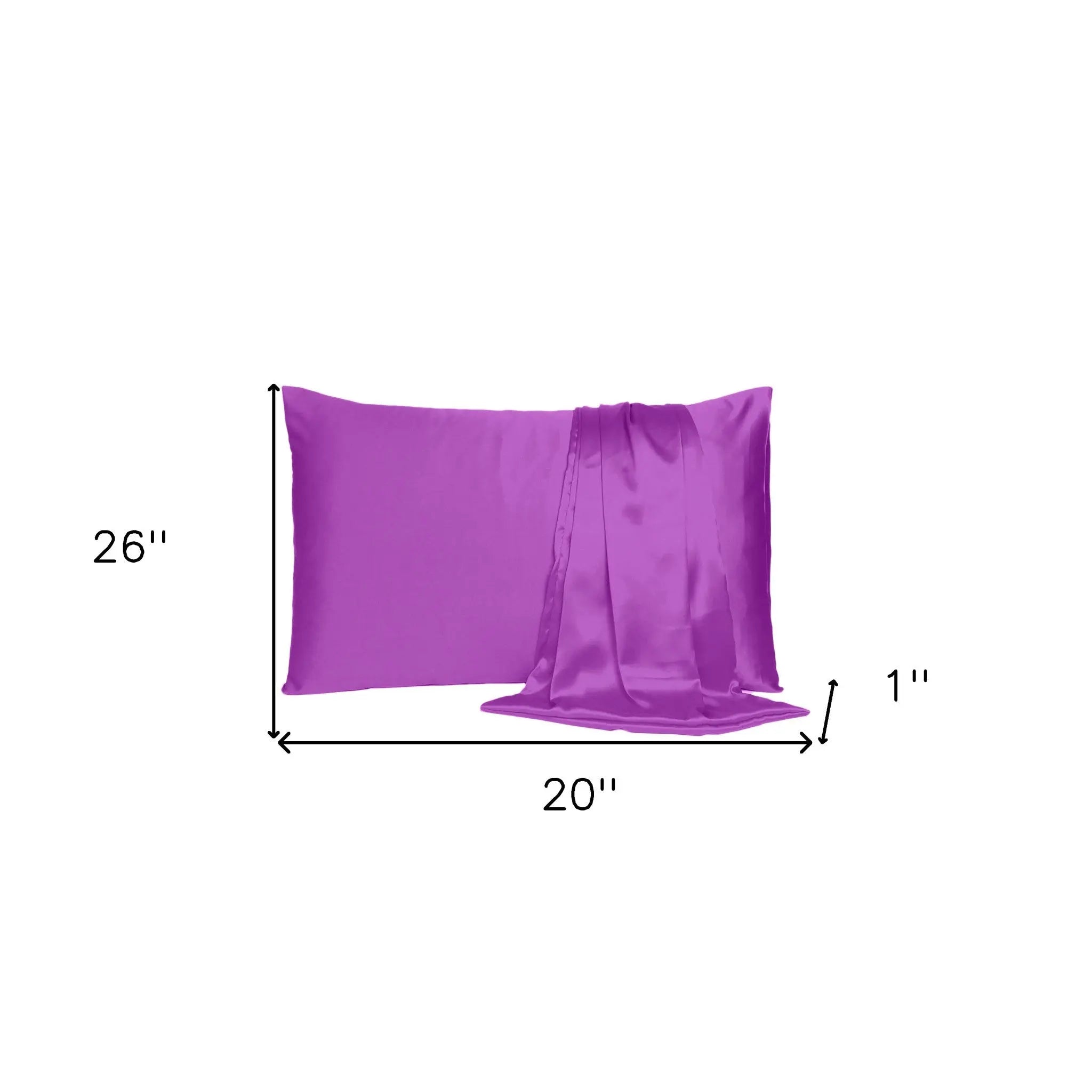 Purple Merlot Dreamy Set Of 2 Silky Satin Standard Pillowcases Homeroots Bed & Bath