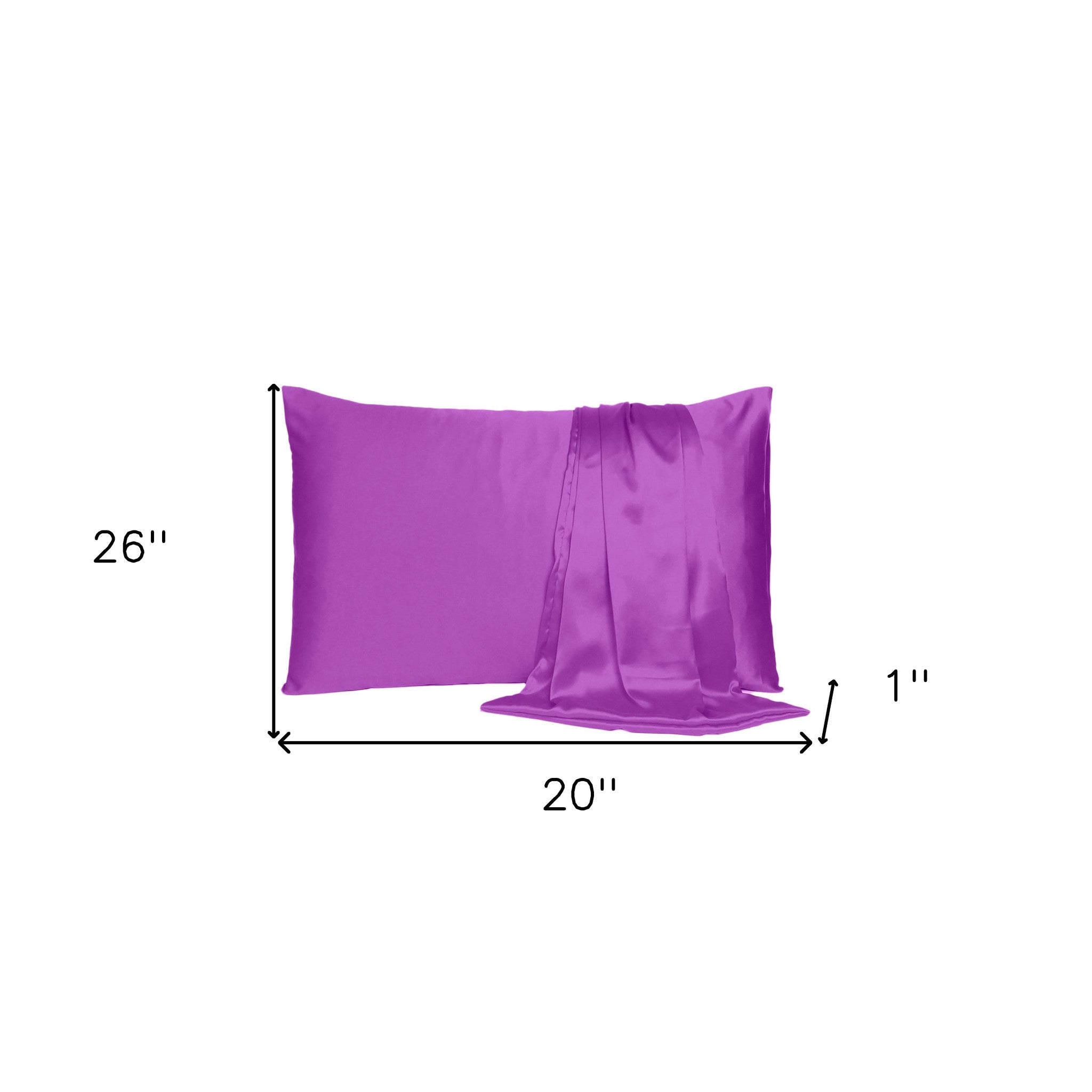 Purple Merlot Dreamy Set Of 2 Silky Satin Standard Pillowcases Homeroots Bed & Bath