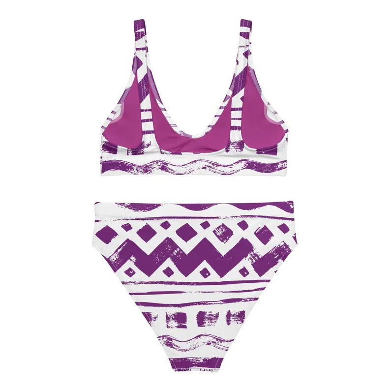 Purple Print Women Recycled High-Waisted Bikini Adirelounge