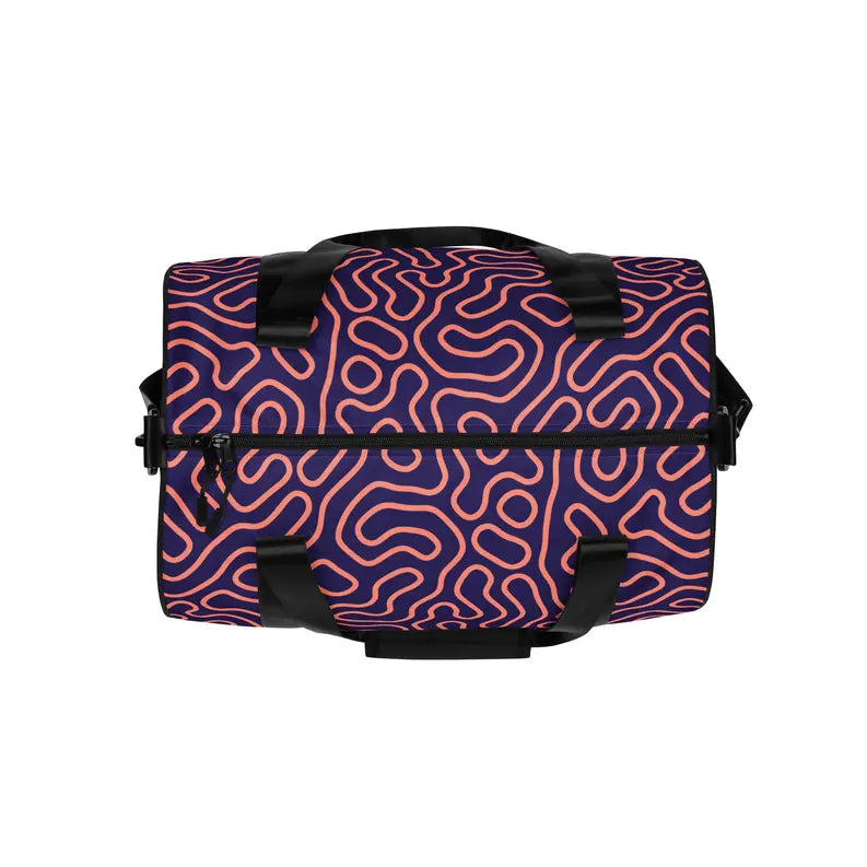 Purple Swiggle Print Print Gym Bag Adirelounge