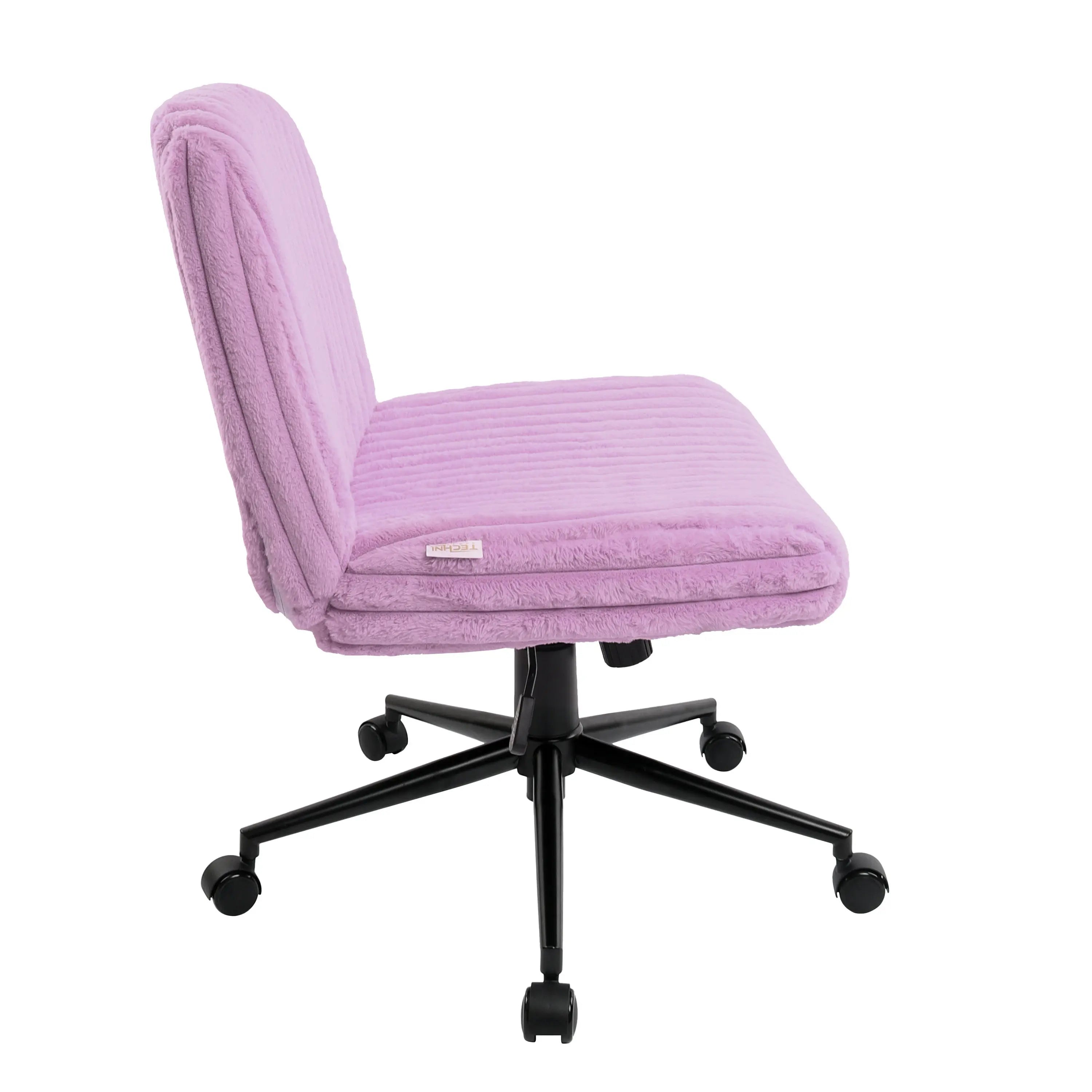 Purple and Black Adjustable Height Rolling Gaming Chair Homeroots Office