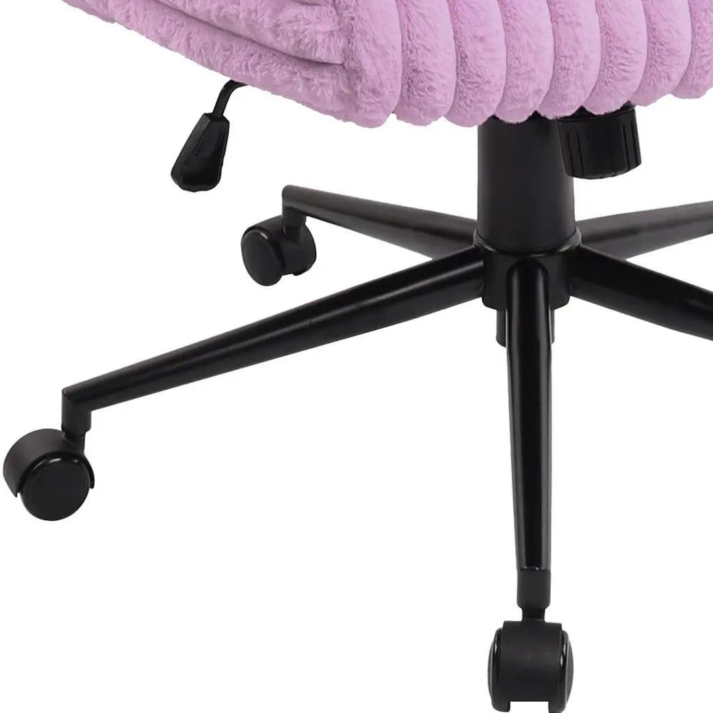 Purple and Black Adjustable Height Rolling Gaming Chair Homeroots Office