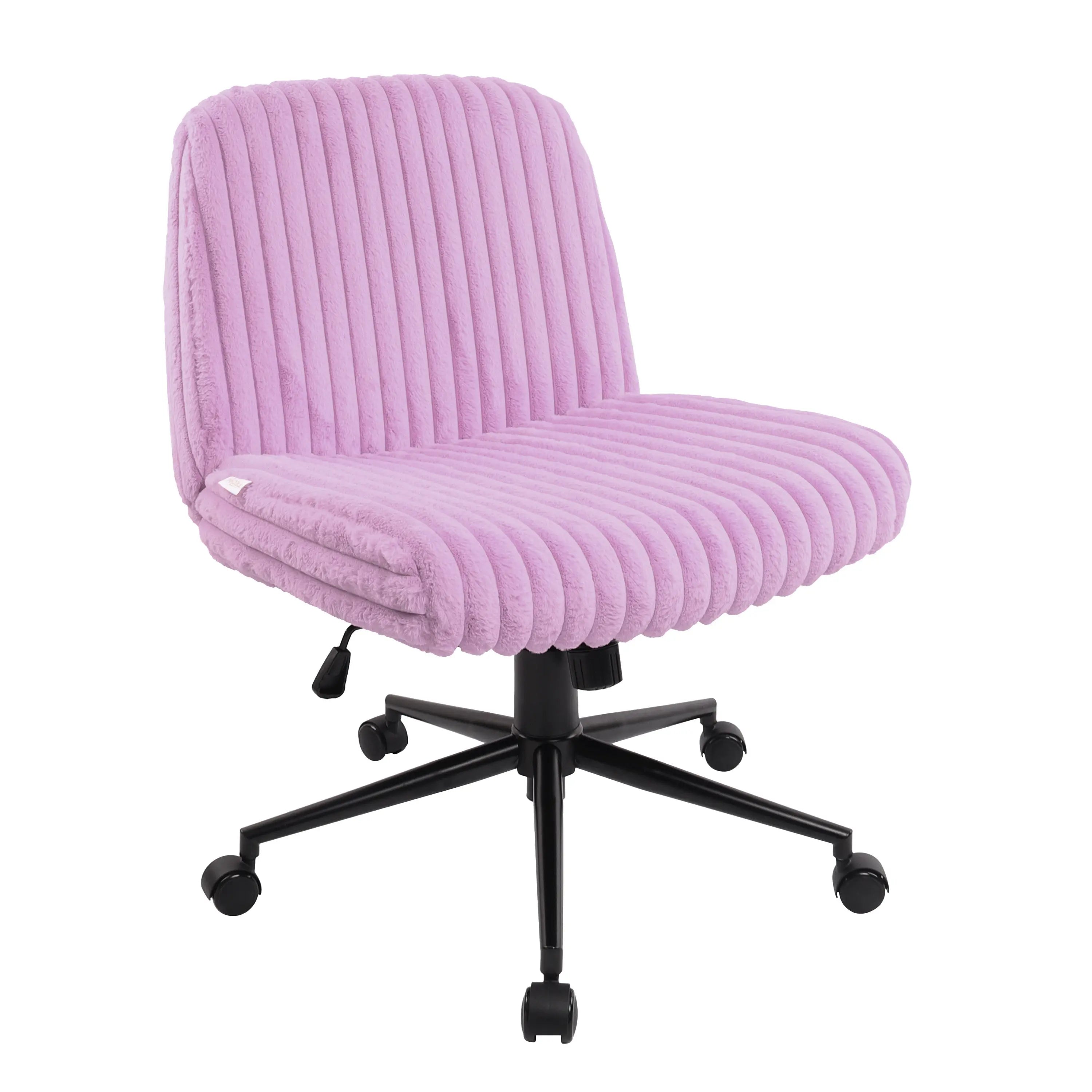 Purple and Black Adjustable Height Rolling Gaming Chair Homeroots Office