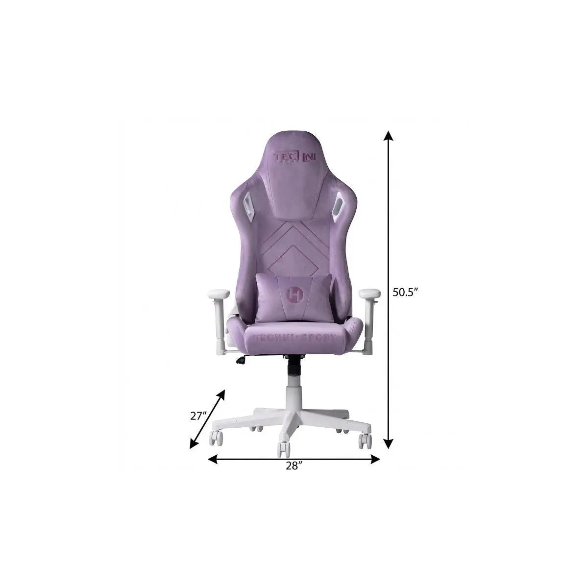 Purple and White Adjustable Height Swivel Rolling Gaming Chair Homeroots Office
