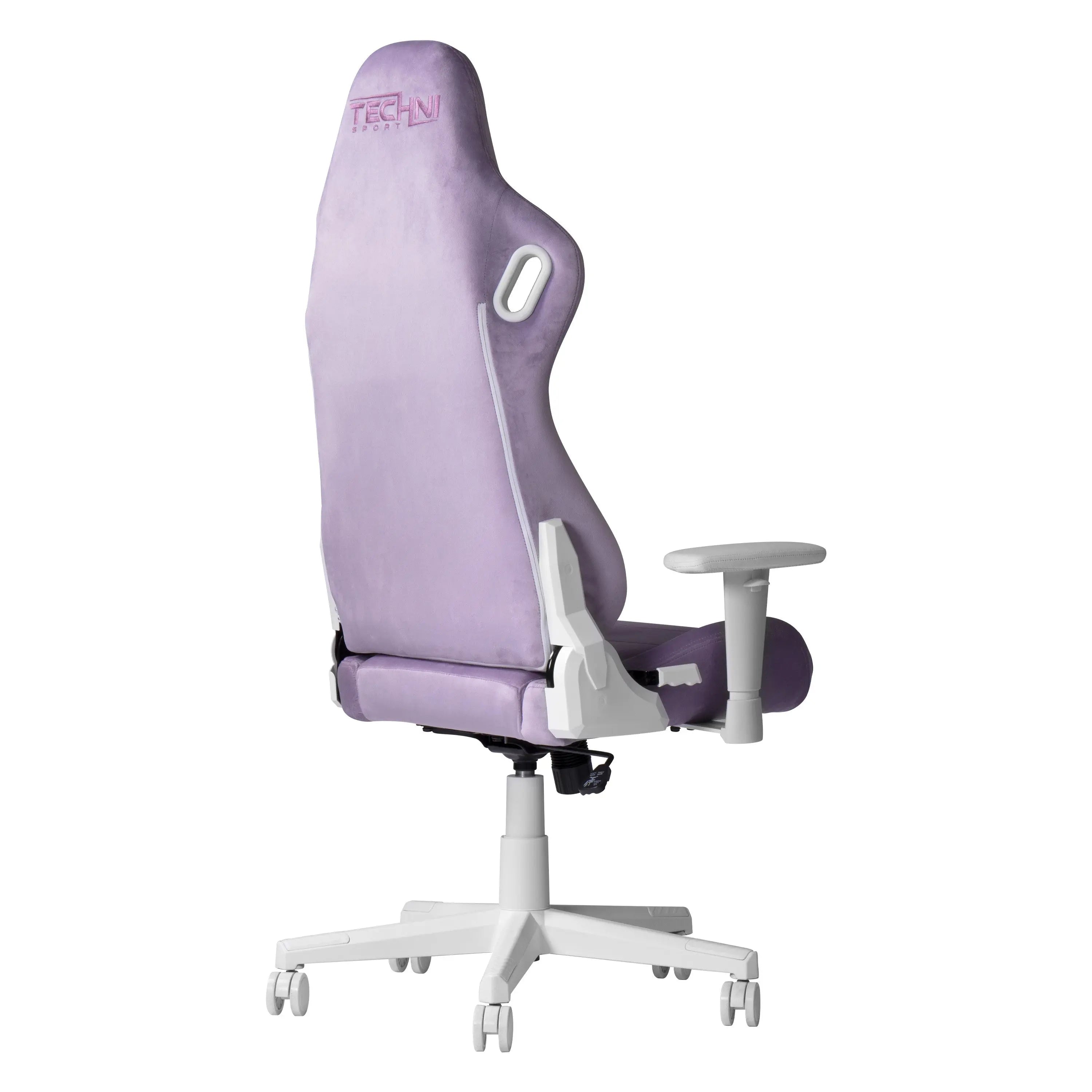 Purple and White Adjustable Height Swivel Rolling Gaming Chair Homeroots Office