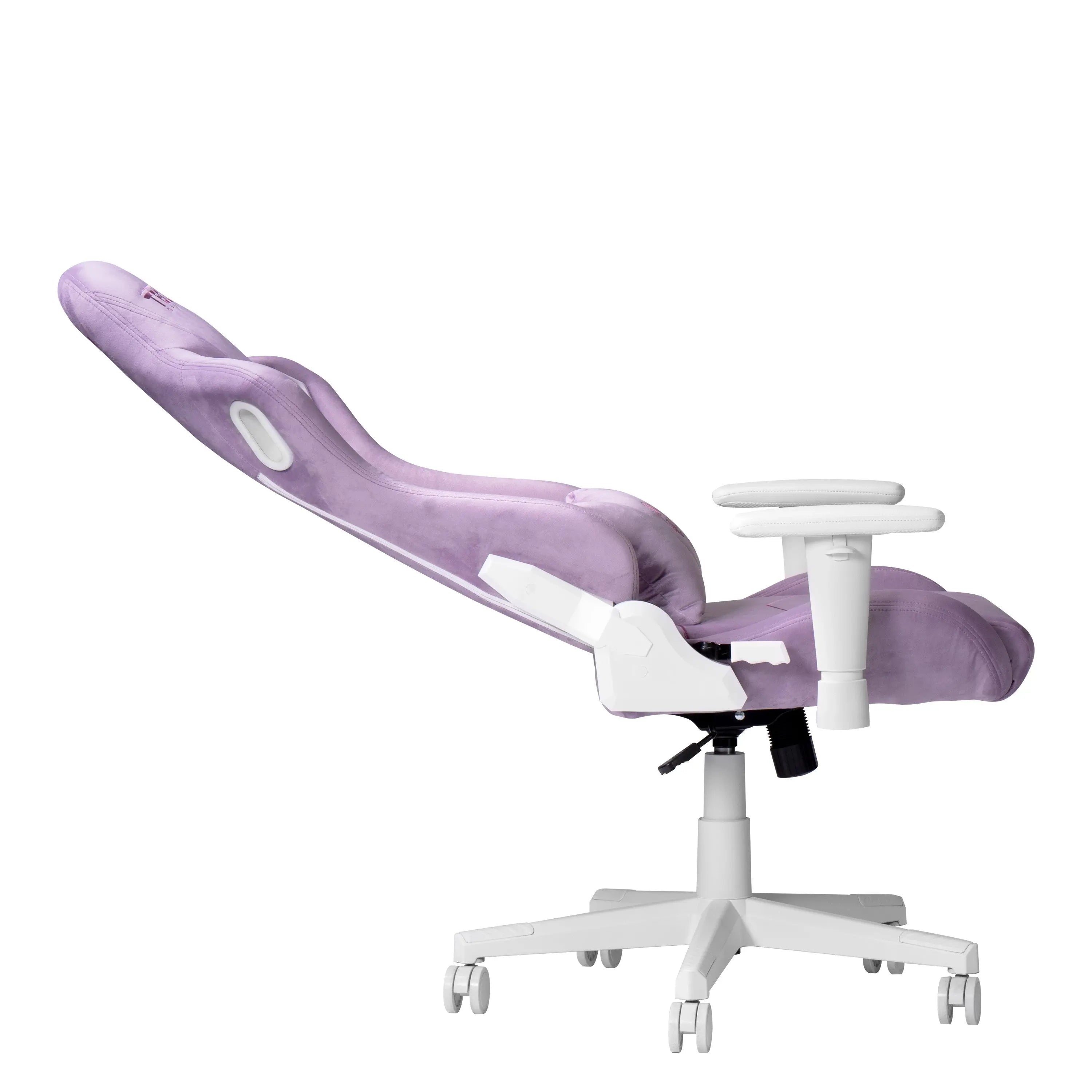 Purple and White Adjustable Height Swivel Rolling Gaming Chair Homeroots Office