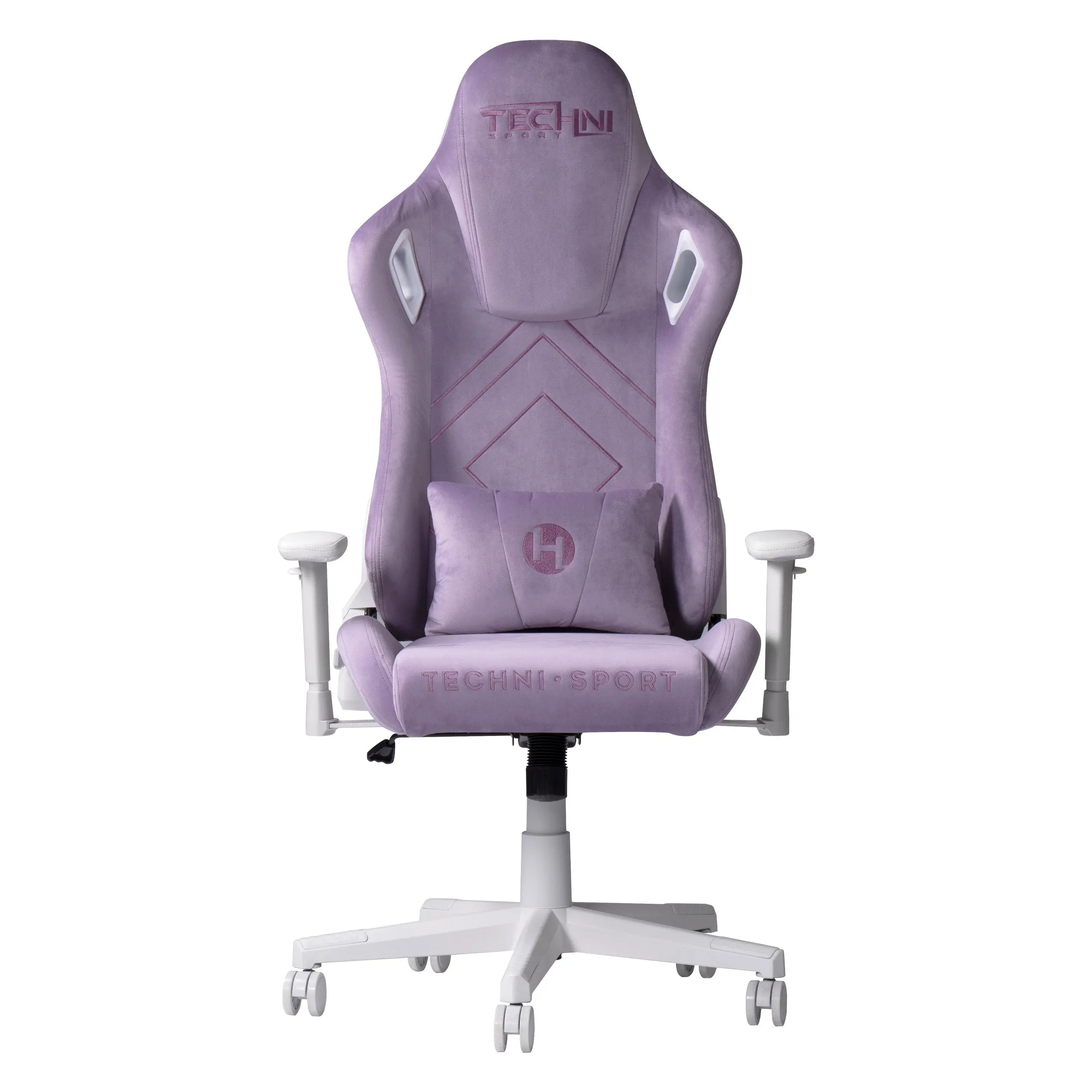 Purple and White Adjustable Height Swivel Rolling Gaming Chair Homeroots Office