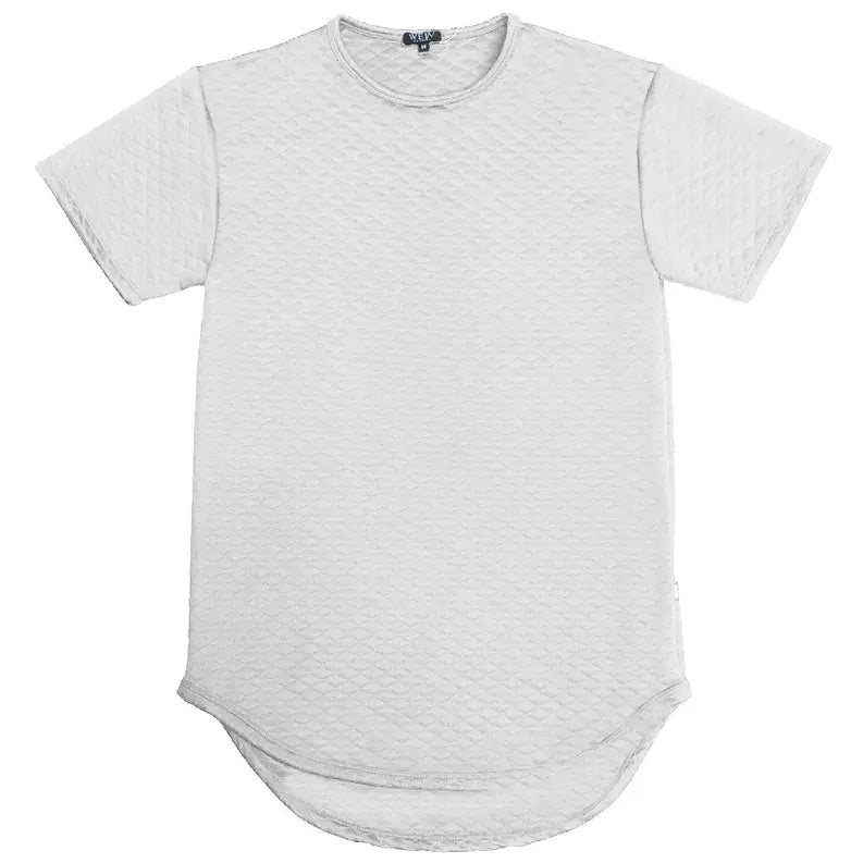 QUILTED SCALLOP TEE- WHITE WEIV