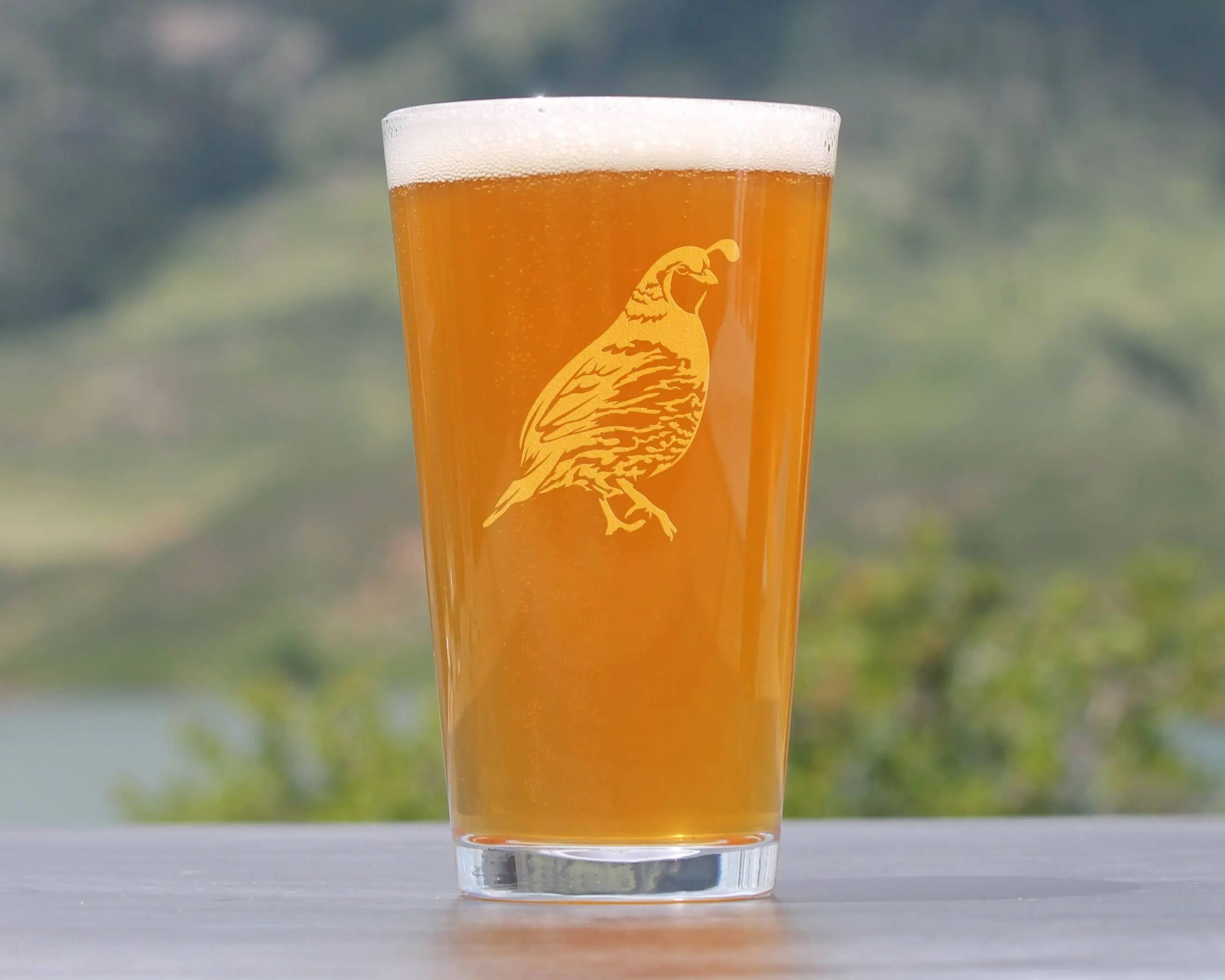 Quail Pint Glass for Beer - Bird Hunting Gifts and Decor Bevvee