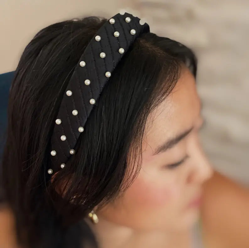 Quilted Elegance Pearl Headband Ellison+Young