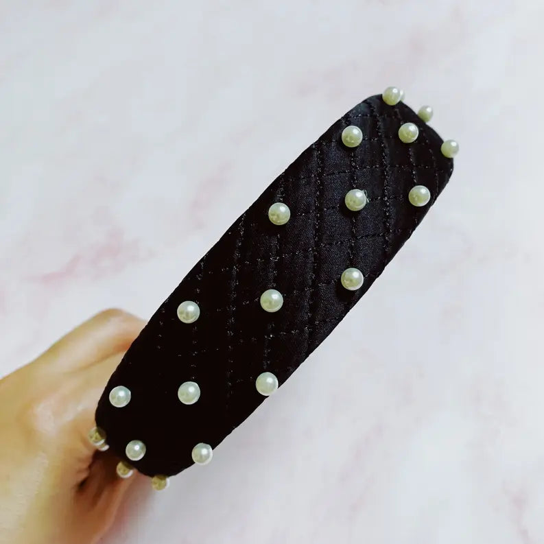 Quilted Elegance Pearl Headband Ellison+Young