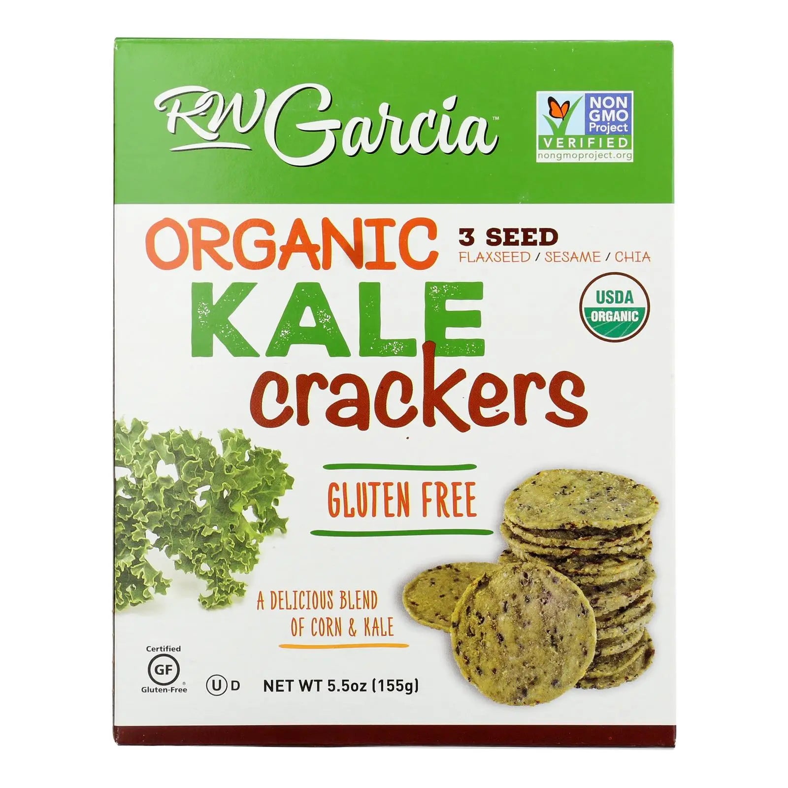 R. W. Garcia - Crackers 3 Seed Kale - Case Of 6-5.5 Oz R. W. Garcia