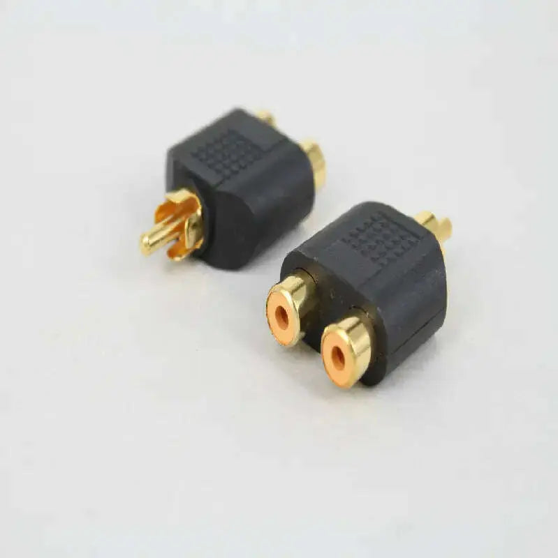 RCA-jack-Y-Splitter-AV-Audio-Video-Plug-Adapter-1-Male-to-2-Female-Converter-GreatEagleInc-334209627