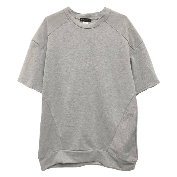 REVERSE FRENCH TERRY TEE- GREY WEIV