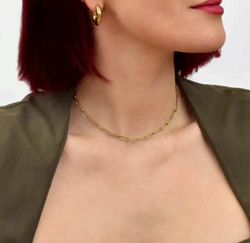 RICKY GOLD PAPERCLIP CHAIN NECKLACE Mai Desiree