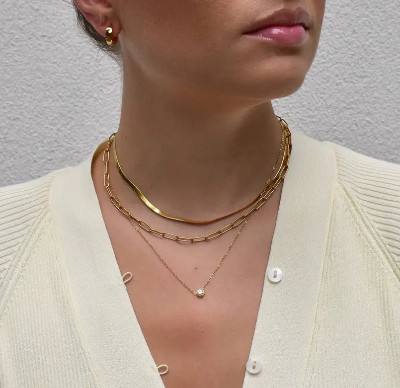 RICKY GOLD PAPERCLIP CHAIN NECKLACE Mai Desiree