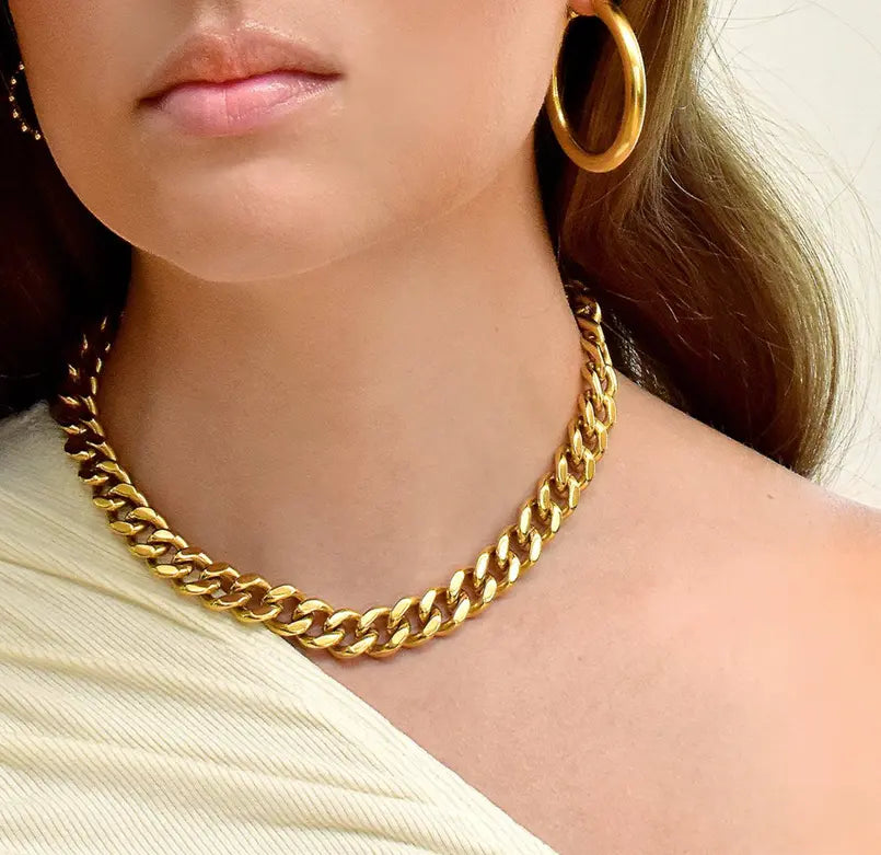 ROBERT GOLD CUBAN CHAIN NECKLACE Mai Desiree