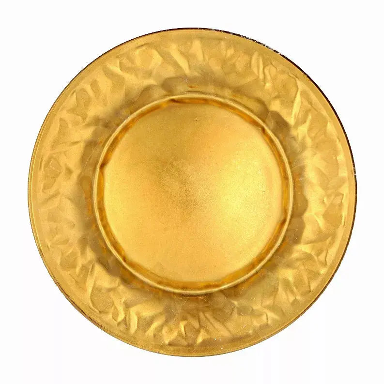 ROCHER 12 Pcs. Gilded Glass Dinnerware Set Red Pomegranate Collection