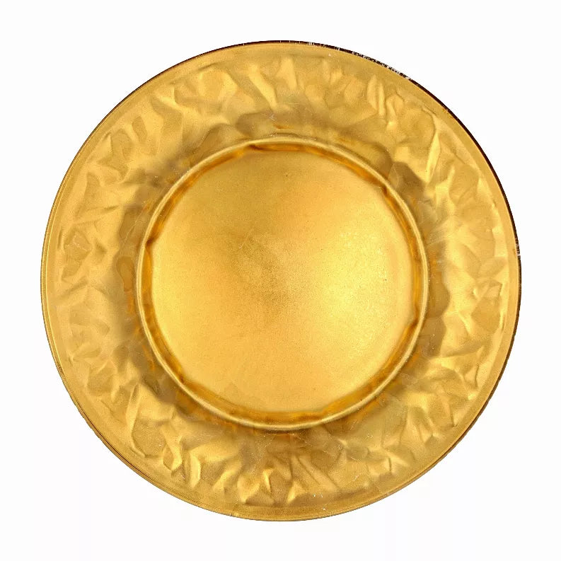 ROCHER 12 Pcs. Gilded Glass Dinnerware Set Red Pomegranate Collection