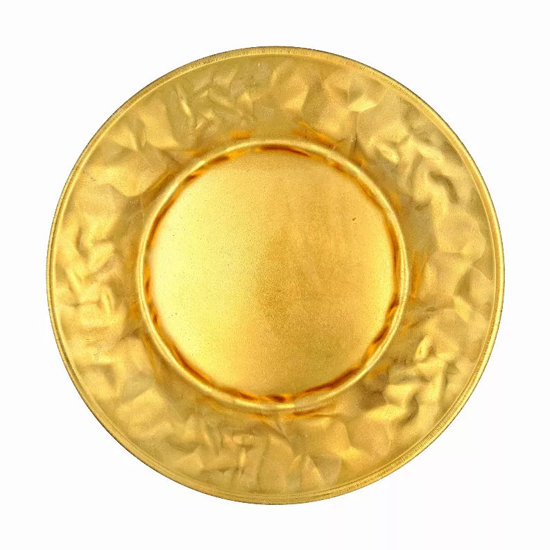 ROCHER 12 Pcs. Gilded Glass Dinnerware Set Red Pomegranate Collection