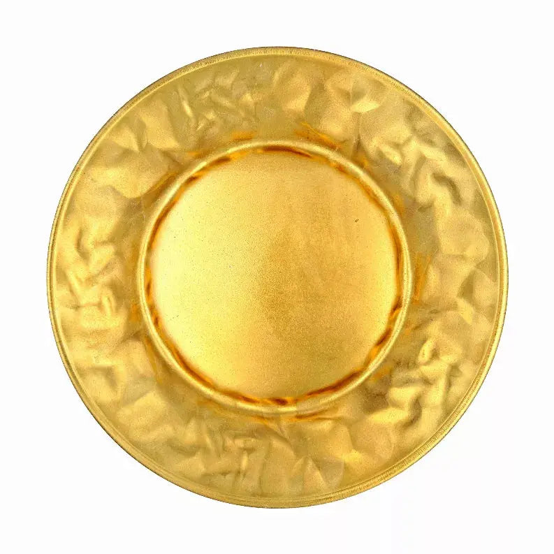 ROCHER 12 Pcs. Gilded Glass Dinnerware Set Red Pomegranate Collection