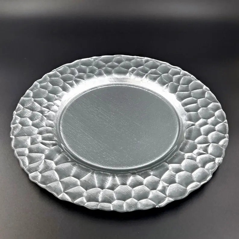 ROCHER 13" Glass Charger Plate Red Pomegranate Collection