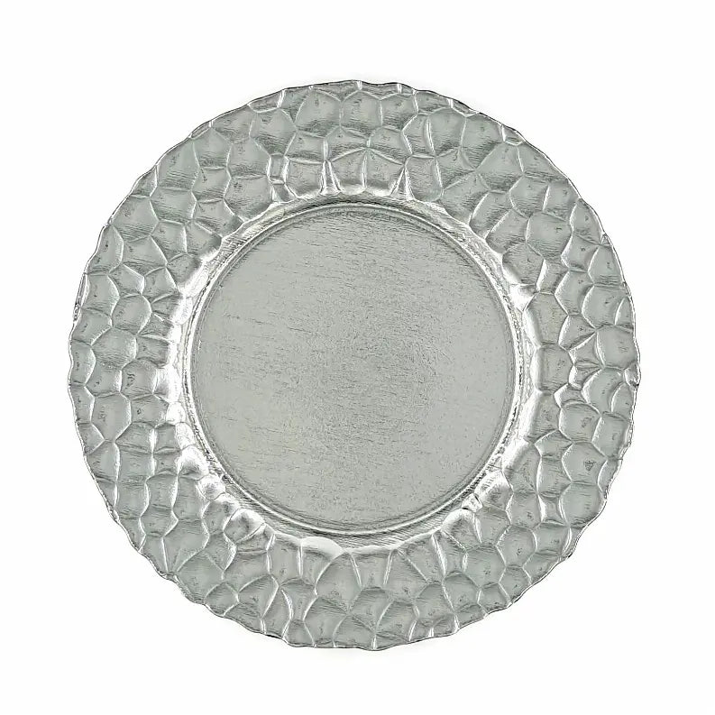 ROCHER 13" Glass Charger Plate Red Pomegranate Collection