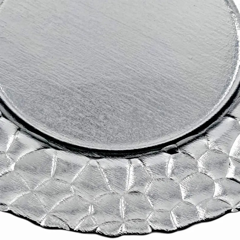 ROCHER 13" Glass Charger Plate Red Pomegranate Collection