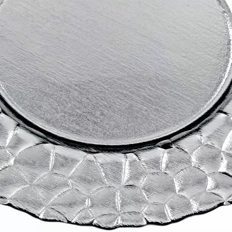 ROCHER 13" Glass Charger Plate Red Pomegranate Collection