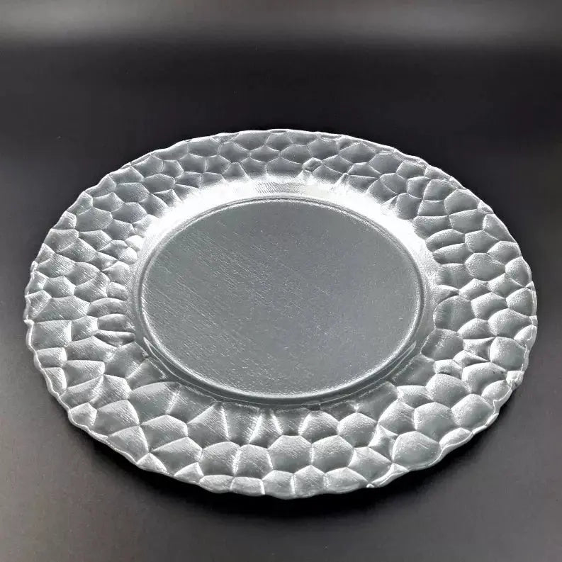 ROCHER 13" Glass Charger Plate Red Pomegranate Collection