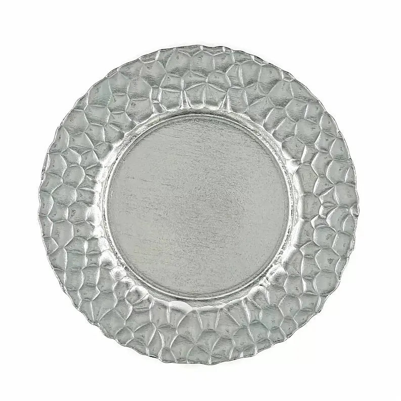 ROCHER 13" Glass Charger Plate Red Pomegranate Collection